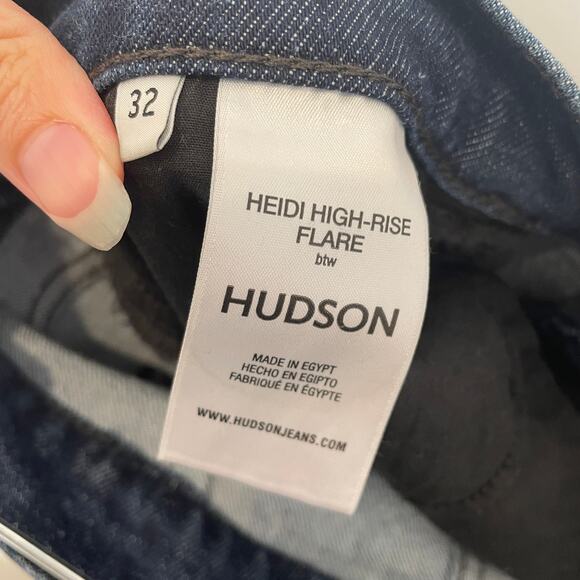 Hudson Jeans Heidi High-Rise Flare Dark Wash Stretch 32 - Picture 3 of 5